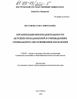 Диссертация по педагогике на тему «Организация жизнедеятельности детских объединений в учреждениях социального обслуживания населения», специальность ВАК РФ 13.00.02 - Теория и методика обучения и воспитания (по областям и уровням образования)