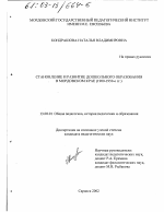 Диссертация по педагогике на тему «Становление и развитие дошкольного образования в Мордовском крае», специальность ВАК РФ 13.00.01 - Общая педагогика, история педагогики и образования