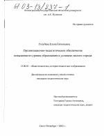 Диссертация по педагогике на тему «Организационно-педагогическое обеспечение повышенного уровня образования в условиях малого города», специальность ВАК РФ 13.00.01 - Общая педагогика, история педагогики и образования