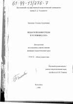 Диссертация по педагогике на тему «Педагогизация среды в условиях села», специальность ВАК РФ 13.00.01 - Общая педагогика, история педагогики и образования