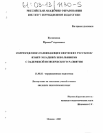 Диссертация по педагогике на тему «Коррекционно-развивающее обучение русскому языку младших школьников с задержкой психического развития», специальность ВАК РФ 13.00.03 - Коррекционная педагогика (сурдопедагогика и тифлопедагогика, олигофренопедагогика и логопедия)