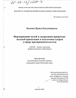 Диссертация по педагогике на тему «Формирование целей и содержания профессиональной ориентации и подготовки кадров в сфере предпринимательства», специальность ВАК РФ 13.00.08 - Теория и методика профессионального образования