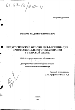 Диссертация по педагогике на тему «Педагогические основы дифференциации профессионального образования в сельской школе», специальность ВАК РФ 13.00.02 - Теория и методика обучения и воспитания (по областям и уровням образования)