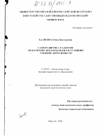 Диссертация по педагогике на тему «Саморазвитие студентов педагогического колледжа в условиях учебной деятельности», специальность ВАК РФ 13.00.01 - Общая педагогика, история педагогики и образования