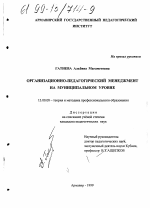 Диссертация по педагогике на тему «Организационно-педагогический менеджмент на муниципальном уровне», специальность ВАК РФ 13.00.08 - Теория и методика профессионального образования