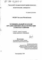 Диссертация по педагогике на тему «Муниципальный колледж», специальность ВАК РФ 13.00.08 - Теория и методика профессионального образования