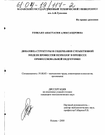 Диссертация по психологии на тему «Динамика структуры и содержания субъективной модели профессии психолог на разных этапах профессиональной подготовки», специальность ВАК РФ 19.00.03 - Психология труда. Инженерная психология, эргономика.