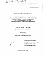 Диссертация по педагогике на тему «Проектирование культуросообразного образовательного пространства как среды личностно-профессионального становления учащихся», специальность ВАК РФ 13.00.08 - Теория и методика профессионального образования